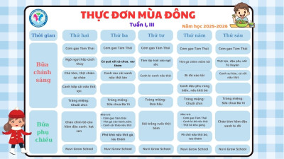 THỰC ĐƠN MÙA ĐÔNG TUẦN 1,2