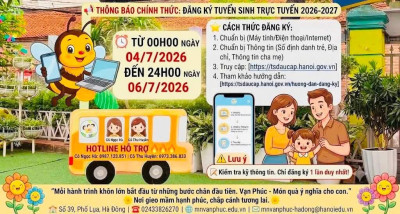 📢 THÔNG BÁO ĐĂNG KÝ TUYỂN SINH TRỰC TUYẾN NĂM HỌC 2026 - 2027