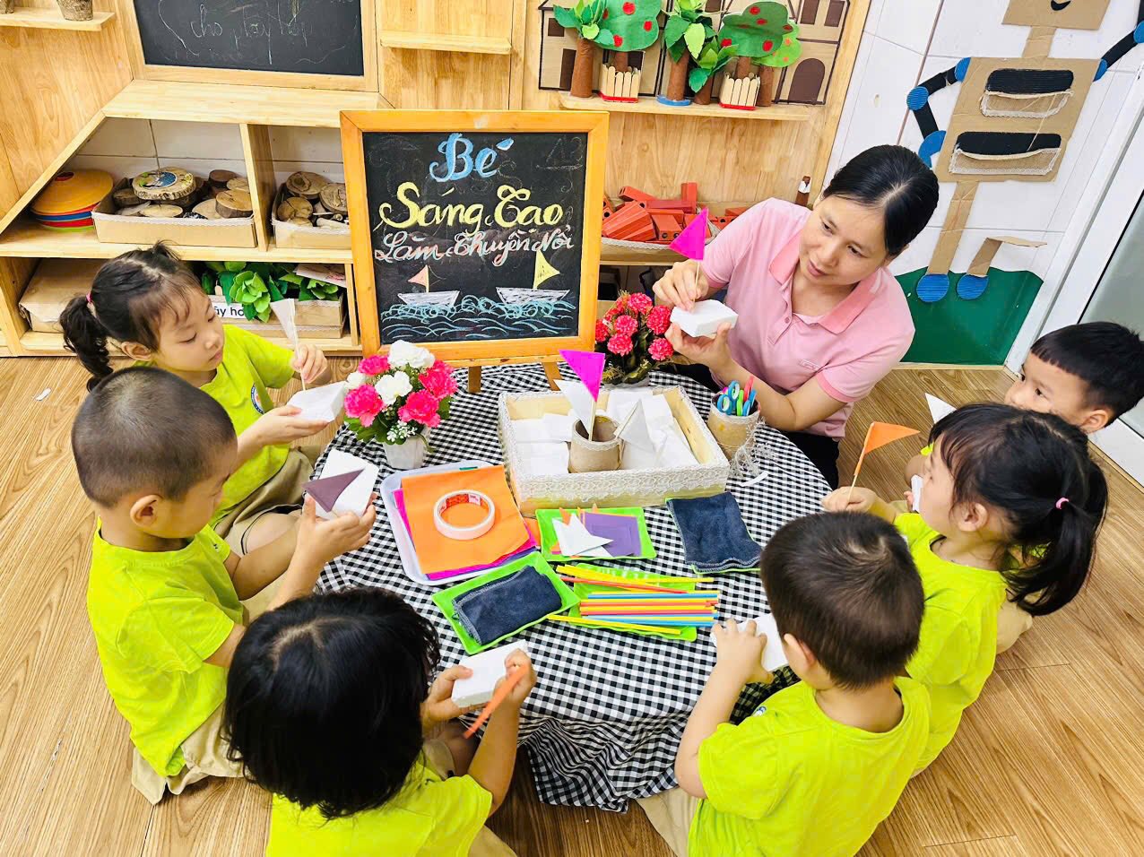 Với phương pháp STEAM, các bạn nhỏ MGN đã hoàn thành dự án “LÀM THUYỀN NỔI TRÊN MẶT NƯỚC”