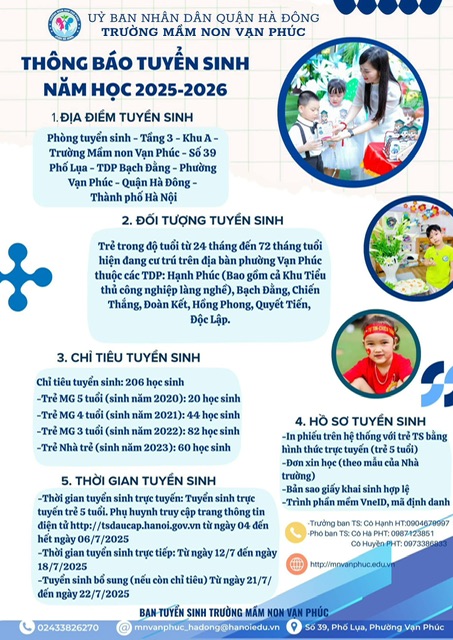 THÔNG BÁO TUYỂN SINH NĂM HỌC 2025-2026